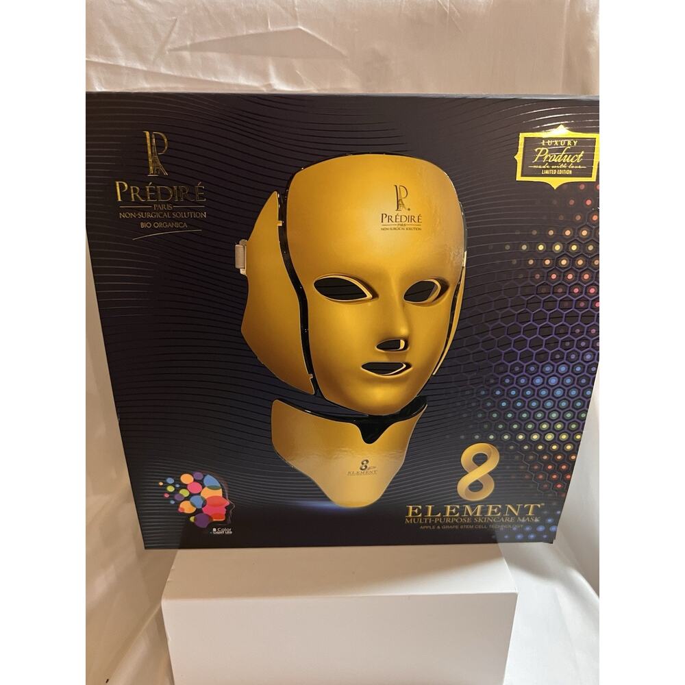 Predire Paris 8 Element Multi-Purpose Skincare Mask LED Light Therapy Gold Face